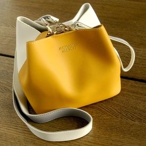 Fashion Two Tone Small Crossbody Bucket Bag